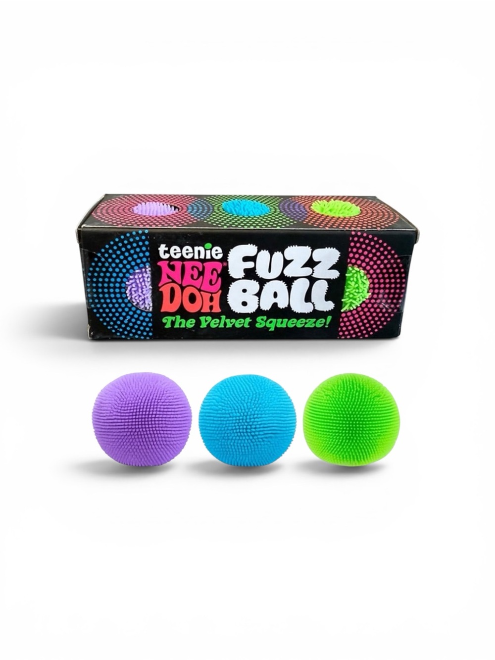 Needoh Teenie Fuzzball The Velvet Squeeze - 3 Pack